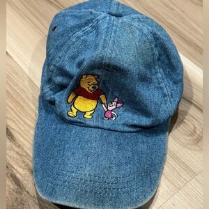 Disney Pooh Vintage 90’s Embroidered Denim Hat Pooh Piglet Adult One Size